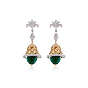 Designer Earrings with Certified Diamonds in 18k Yellow Gold - ER1131P
